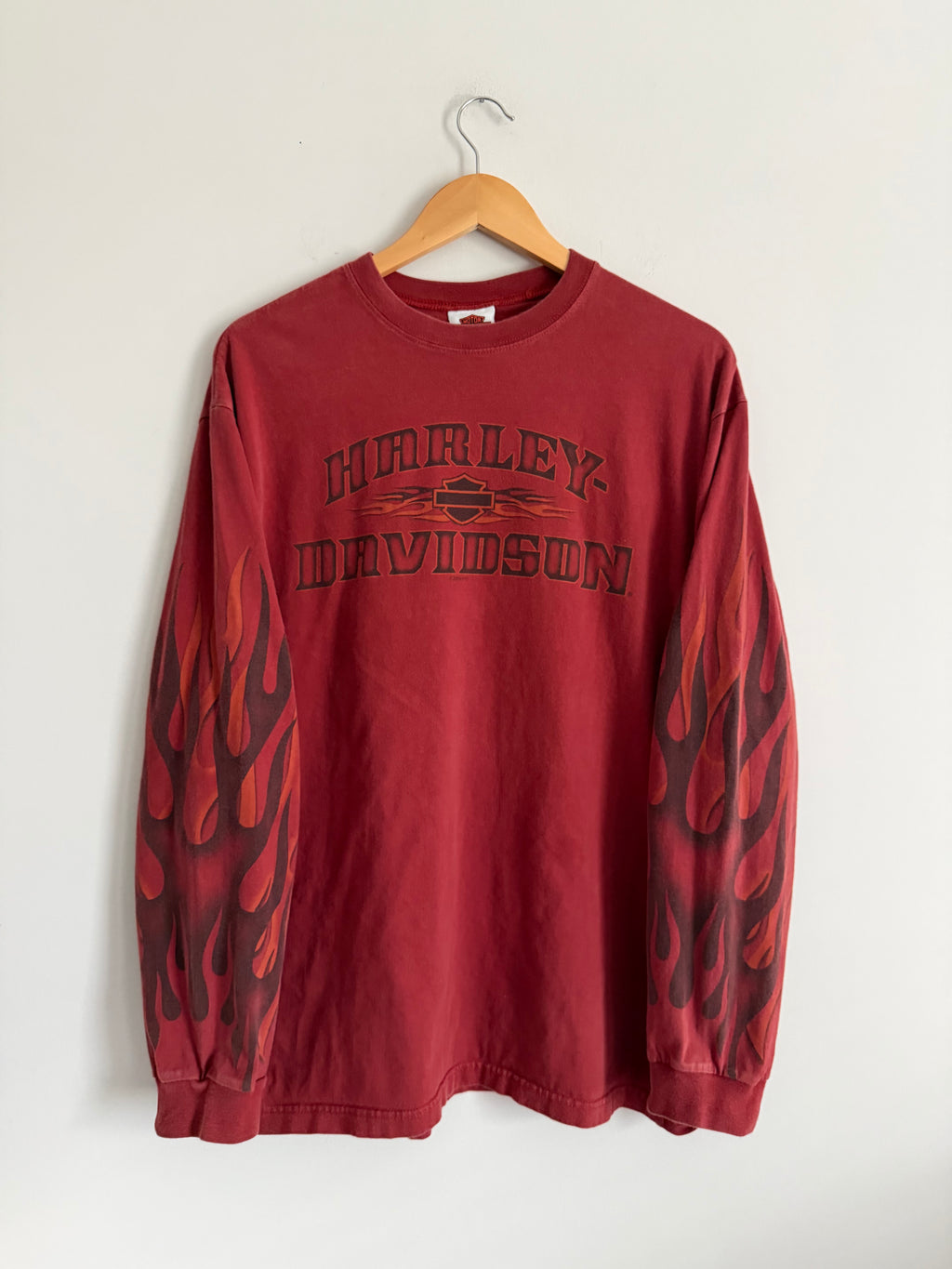 Vintage Early 2000s Harley Davidson Montgomery Alabama Big Flame Long Sleeve