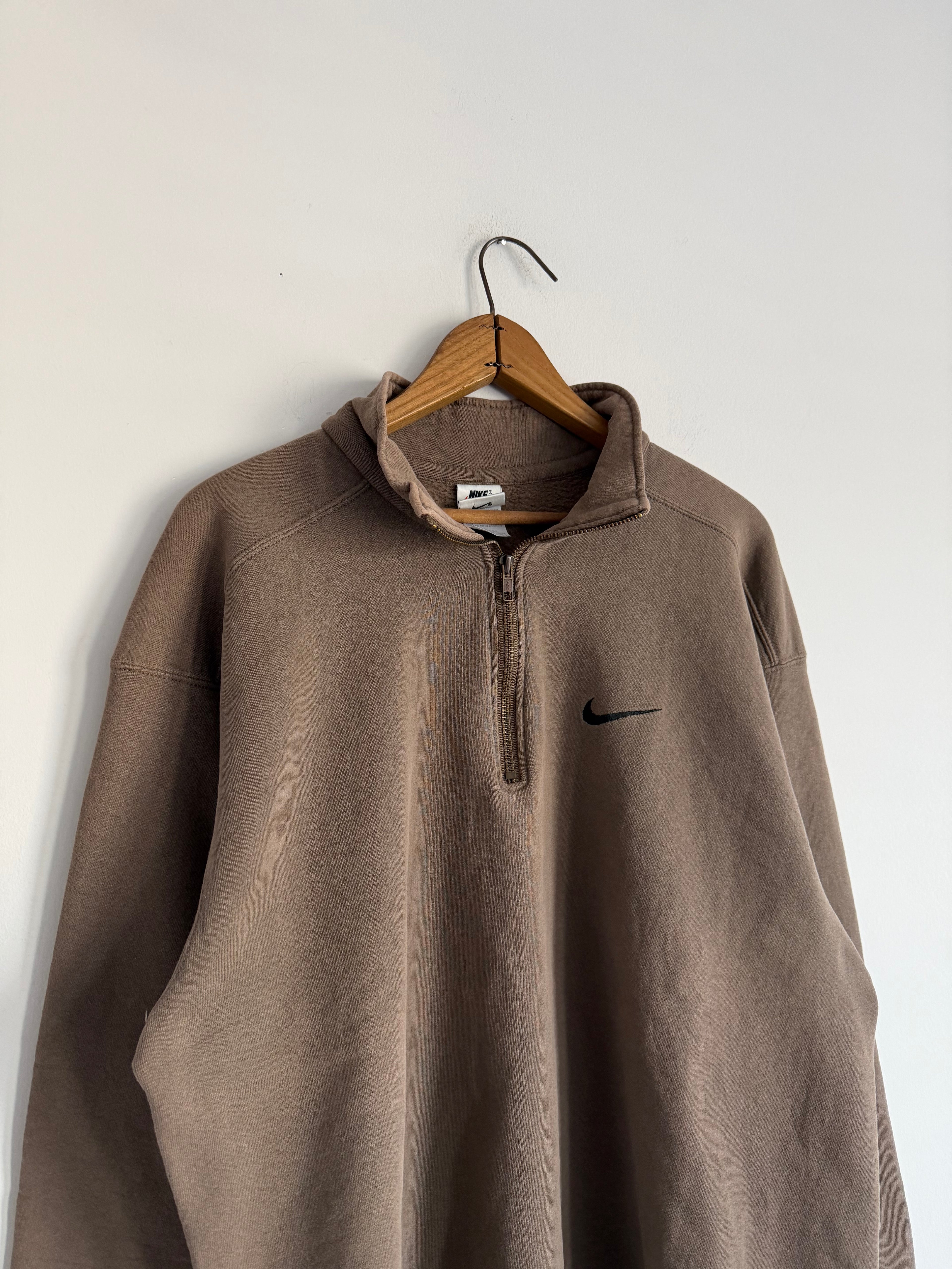 Vintage 90s Mocha Brown Nike Quarter Zip