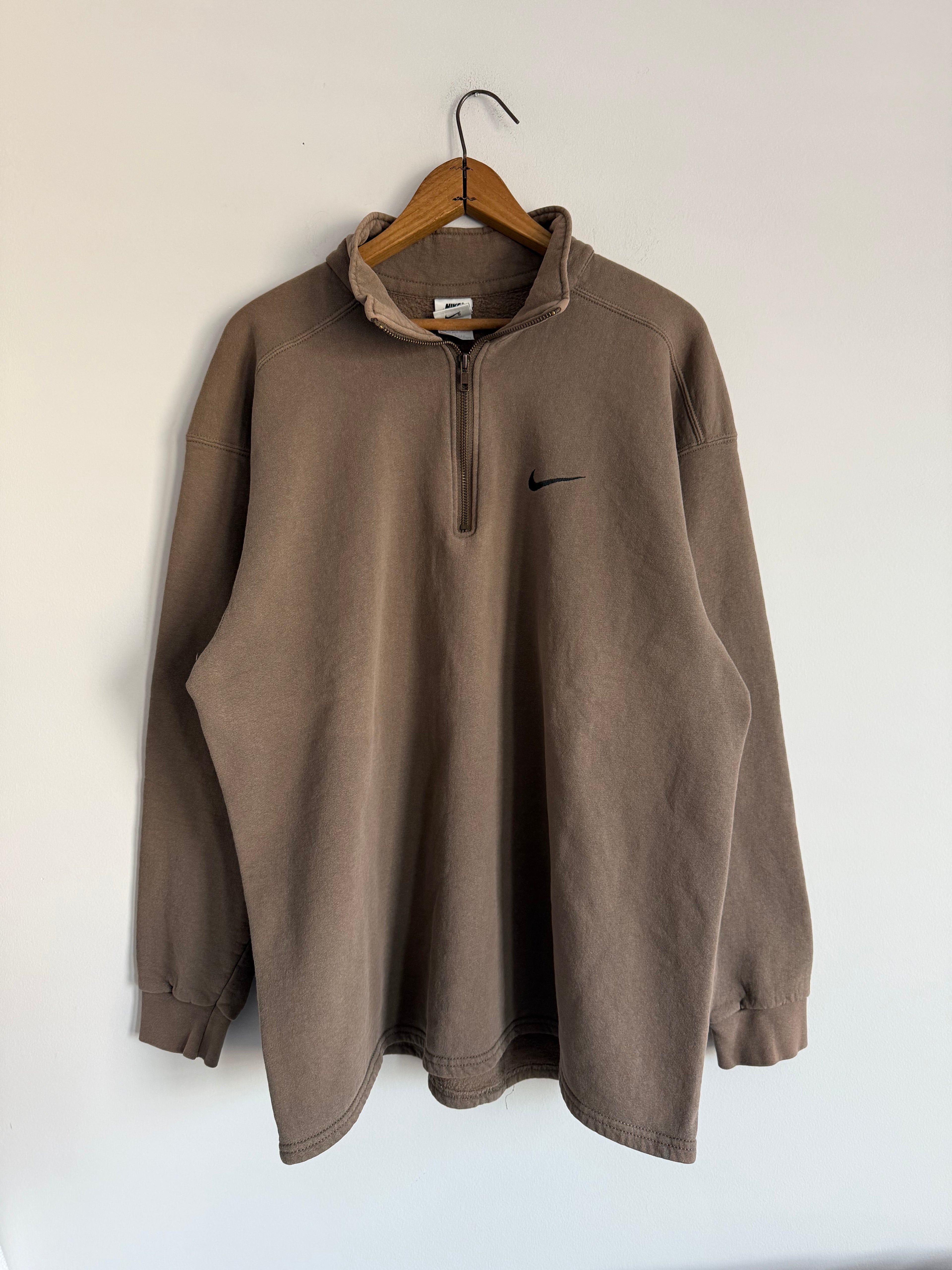 Vintage 90s Mocha Brown Nike Quarter Zip